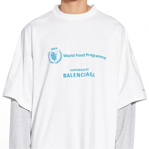 J*U様 最安値World Food Programme × BALENCIAG Balenciaga | Shirts | Balenciaga Blue White World Food